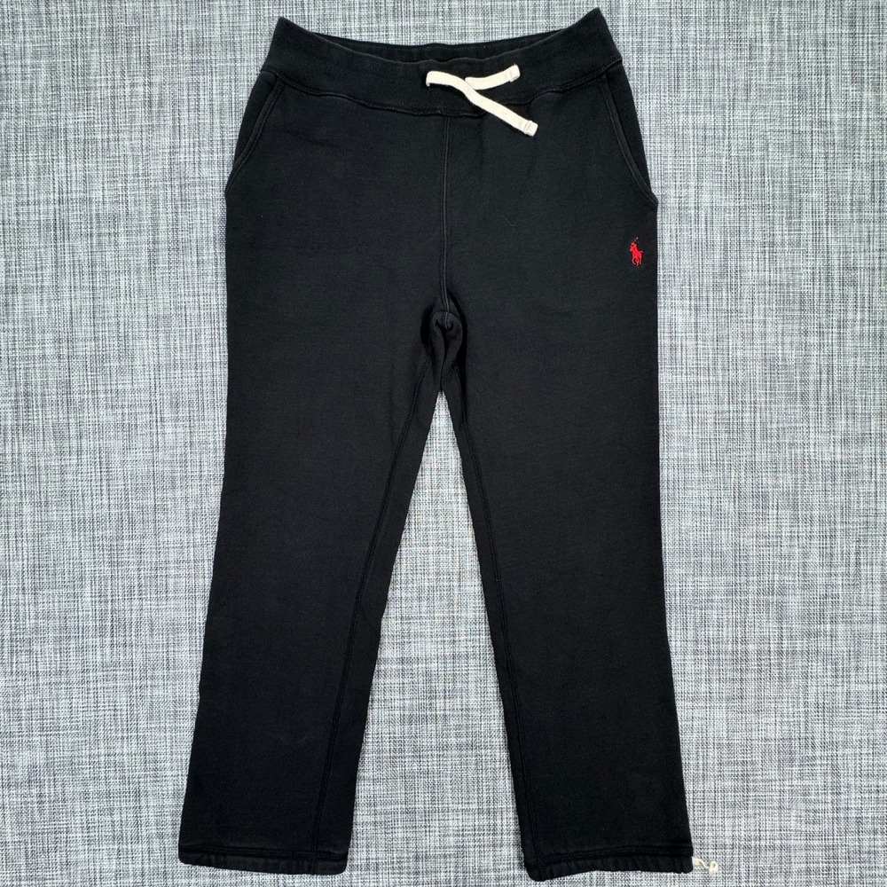 Polo Ralph Lauren Mens Small Black Fleece Sweatpants Drawstring Cotton Blend